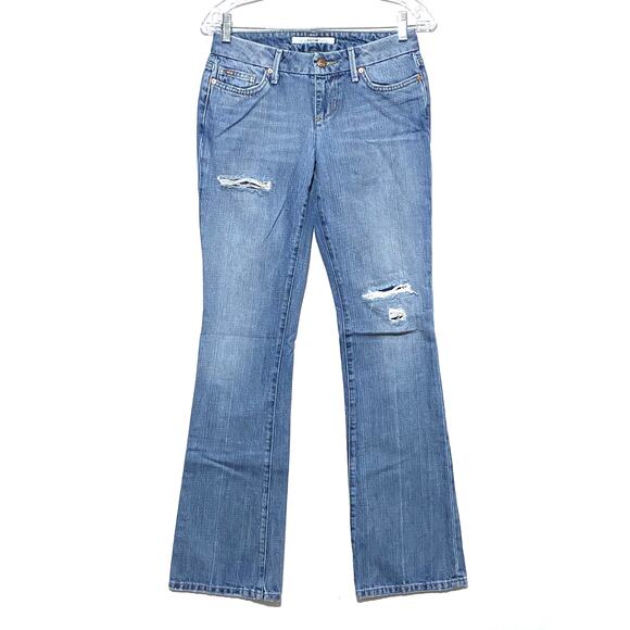 Joe's Jeans Denim - Joes Jeans Honey Houston Bootcut Blue Distressed Ripped Destroyed Womens 25